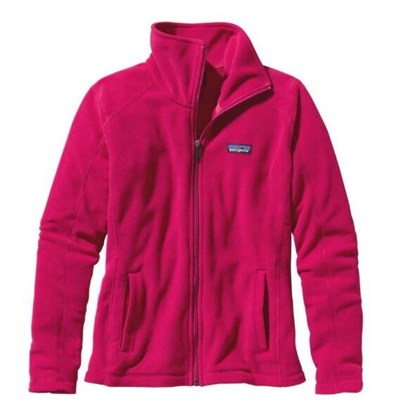 Patagonia Women's Pink Micro D Zip Up Long Sleeve Jacket - Size L Large‎ - Picture 1 of 5